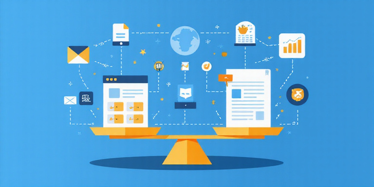 Illustration of legal and technology concepts merging